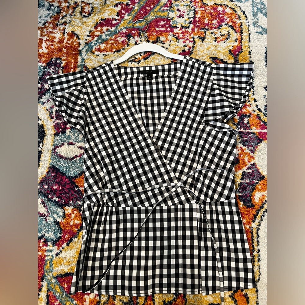 J.Crew Gingham Checked Blouse